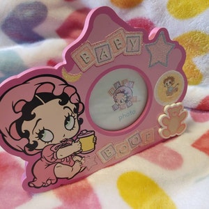 Licensed Pink BABY BETTY BOOP SIPPY CUP WOOD PHOTO Picture Photograph FRAME NEW! 