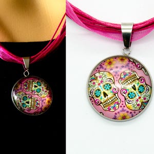 Handmade cabochon glass pendant – necklace jewelry, gift idea, elegant necklace for women, mother daughter, necklace, unique