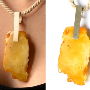 Amber Pendant, Baltic Amber Pendant, Amber Necklace,YELLOW, genuine amberstone, sterling silver 925, for woman, with chain,