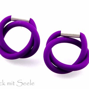 Simple Earrings Stud, Daily Violet Jewelry, Gift Box Included
