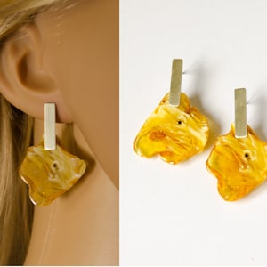 Amber earrings, brown, Silver 925, genuine amberstone, for her, woman gift, women&#39;s silver amber earrings, NEW, UNIQUE handmade