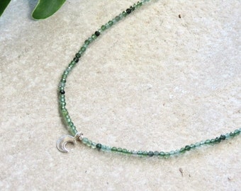 Moon Moss Agate Green Necklace, MYSTICA byron bay,