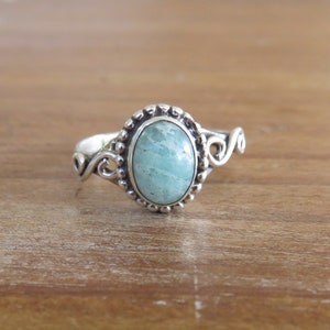 Amazonite The Truth Stone Silver Ring / Amazonite Ring / ring for woman / sterling silver ring / boho ring image 1