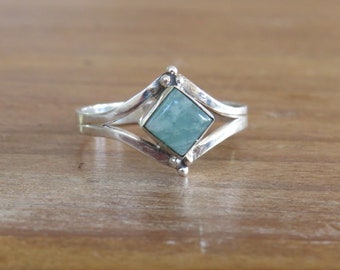 Amazonite Boho Silver Ring / Silver Ring for Women / Amazonite Ring / Gift / Emerald Green