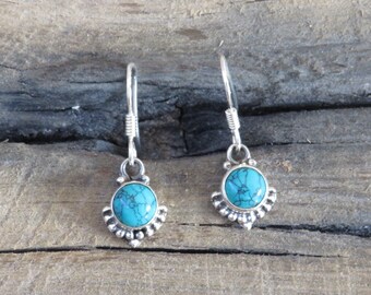 Turquoise Sterling Silver Earrings / Silver Earrings for Women