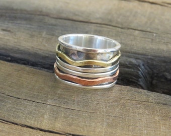 Manifest meditation spinning ring/ Silver Spinner Ring / Silver Ring for Women / Meditation Rings for women / Calm the mind ring