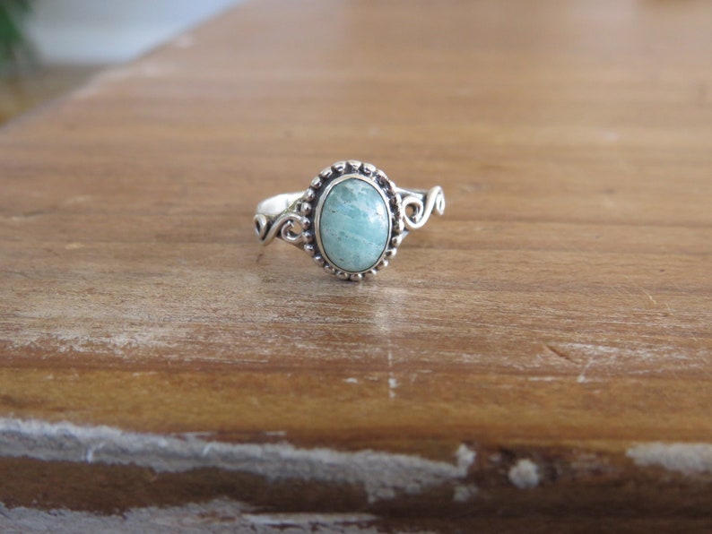 Amazonite The Truth Stone Silver Ring / Amazonite Ring / ring for woman / sterling silver ring / boho ring image 1