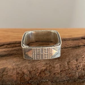 Egyptian Sterling Silver Ring | Square Band for Men | Handmade 925 Silver Ring | Ancient-Inspired Jewellery | Free Shipping