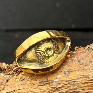 Handgemaakte messing oogring | Statementring boho | Boze oogbeschermingssieraden | Spirituele ring | Uniek cadeau voor haar, vintage boze oogring