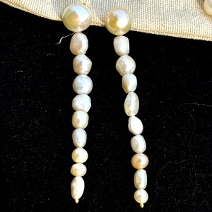 Freshwater Pearl Drop Earrings | Long Pearl Earrings | Handmade Elegant Dangle Earrings | Bridal Jewelry | Gift for Her | Statement Earrings