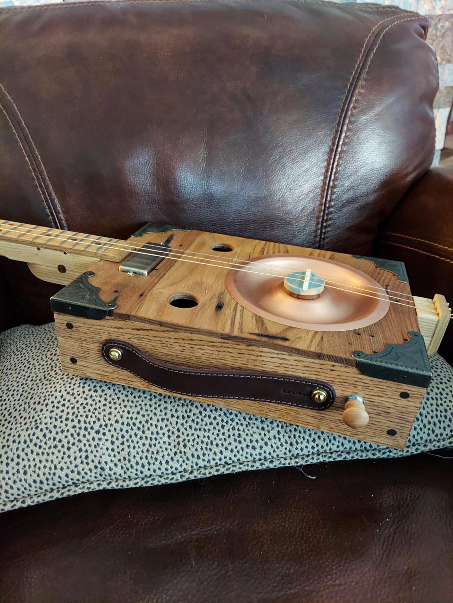 PREMIUM BUILD Copper Resonator Cigar Box 3string Guitar Etsy