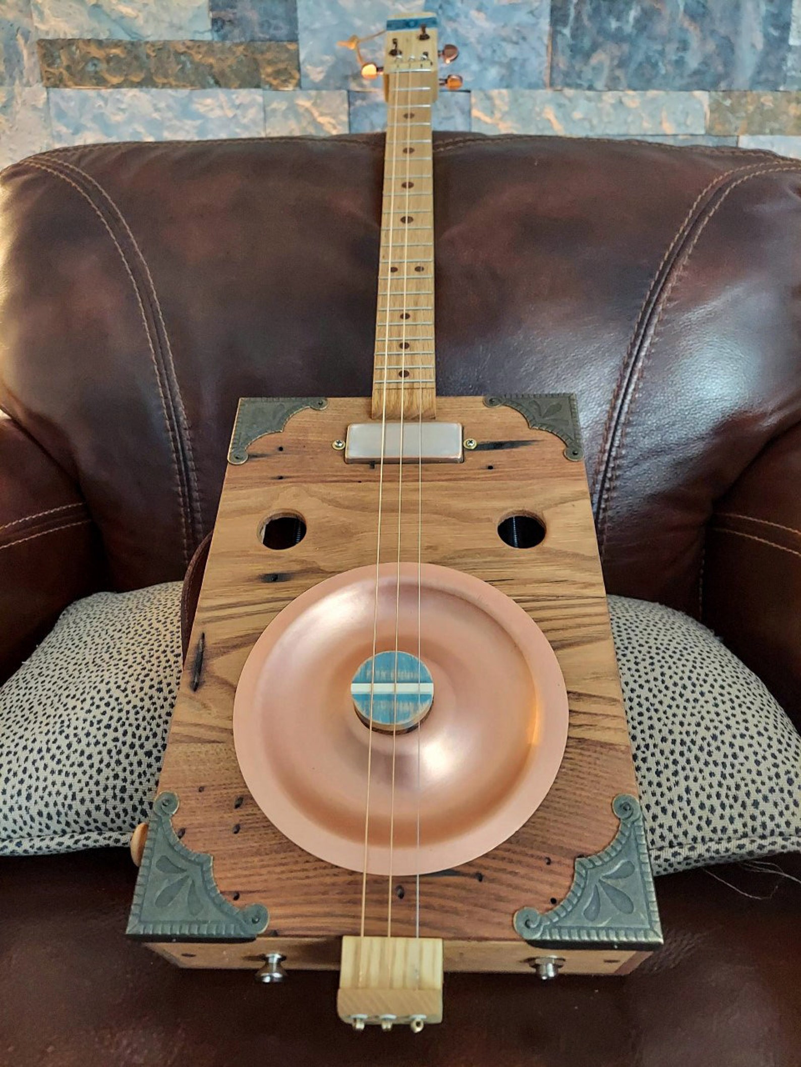 PREMIUM BUILD Copper Resonator Cigar Box 3string Guitar Etsy