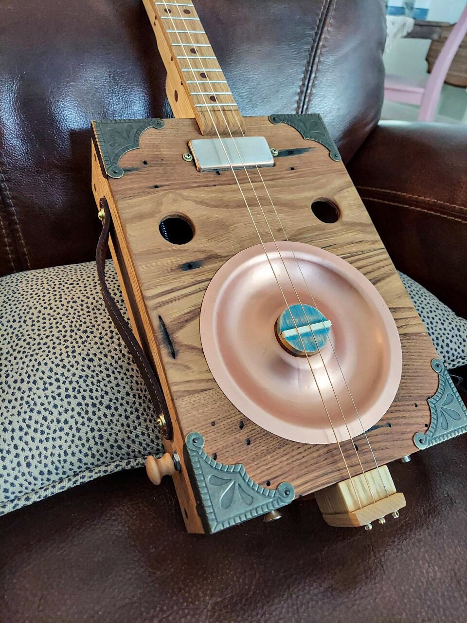 PREMIUM BUILD Copper Resonator Cigar Box 3string Guitar Etsy