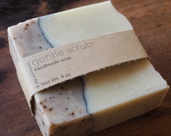 gentle scrub handmade soap with lavender, ho wood and Atlas cedarwood essential oils