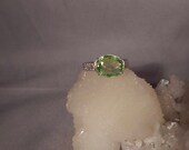 3.45 Ct. Oval Faceted Peridot Filigree Vintage Style Sterling Silver Ring