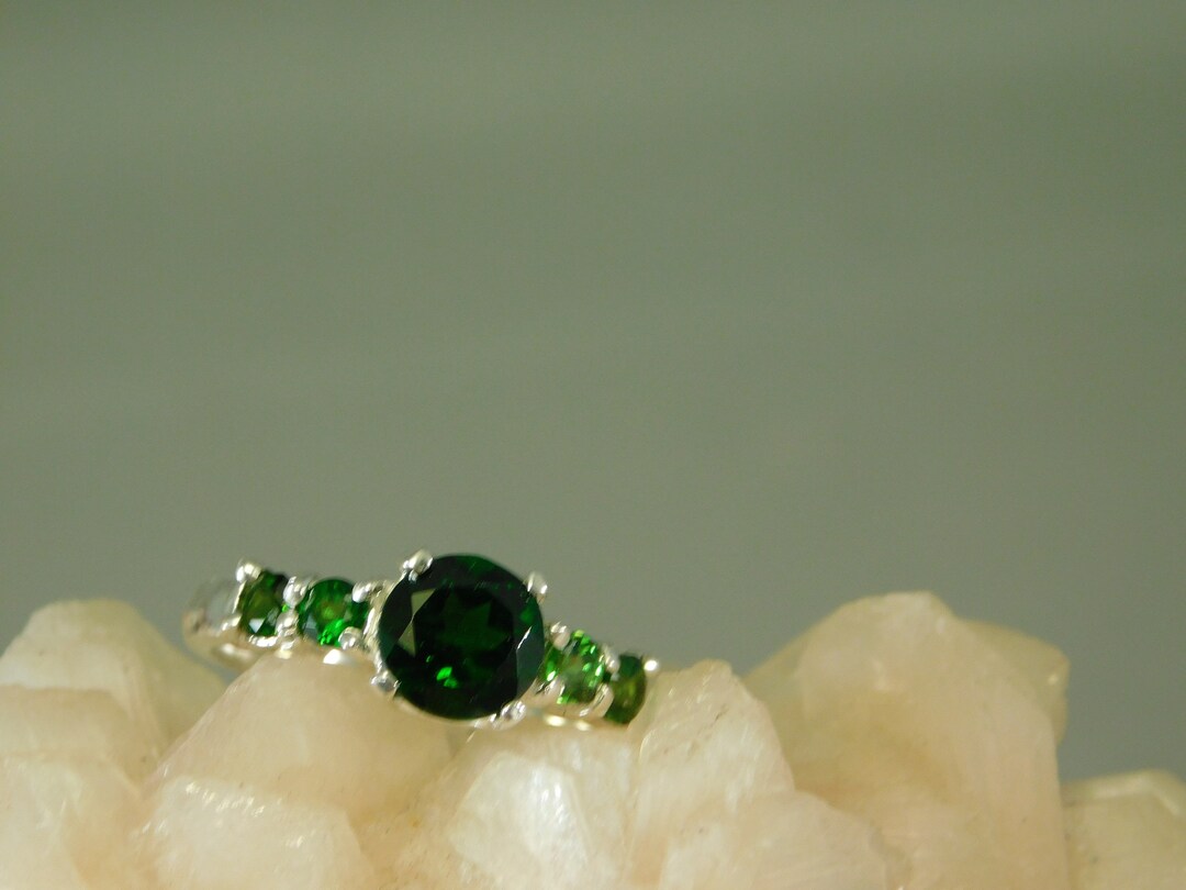 Bracciale In Argento Con Cromo Diopside Naturale – Perline Rondelle 4 Mm, Lunghezza 22 Cm, Gioiello Fatto A Mano - 2
