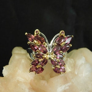January Birthstone 2.00 ct. Garnet Marquise Cluster Butterfly Ring Sterling Silver