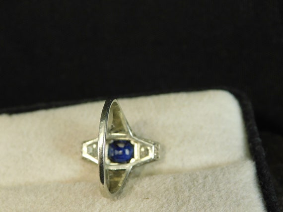 Estate .75 ct. Cushion Sapphire and Mine Cut Diam… - image 6