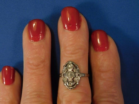 Antique 0.15 ct. Princess Style Diamond Ring 14k … - image 8