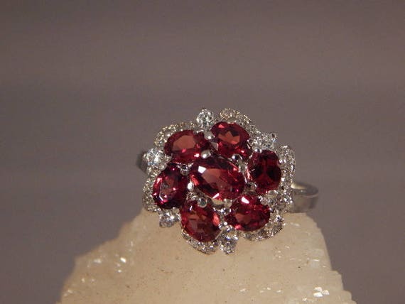 January birthstone Vintage 4.25 Ct. Oval Garnet a… - image 1