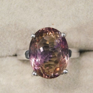 11.30 ct Cushion Synthetic Alexandrite Ring Art Deco Style Sterling Silver