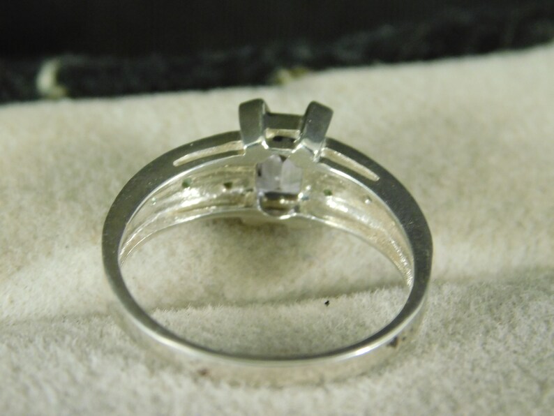 Emerald Cut Tanzanite and Tsavorite Garnet Ring Sterling Silver January Birthstone Custom .66 ct