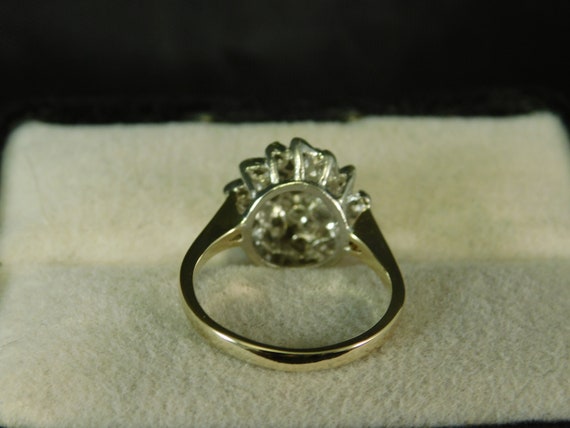 Vintage .20 ct. Diamond Cluster Ring 10k Solid Ye… - image 5