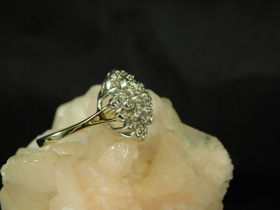 Vintage .20 ct. Diamond Cluster Ring 10k Solid Ye… - image 2