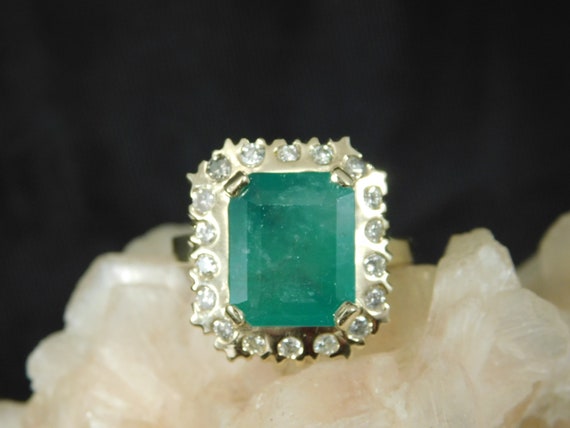 May Birthstone Custom 4.54 ct. Emerald Cut Columb… - image 1