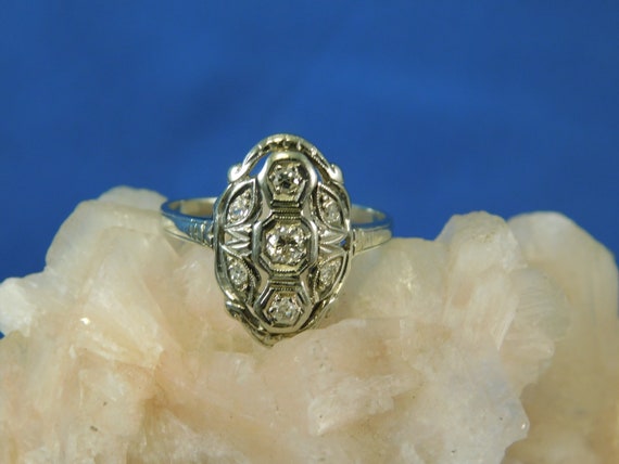 Antique 0.15 ct. Princess Style Diamond Ring 14k … - image 1