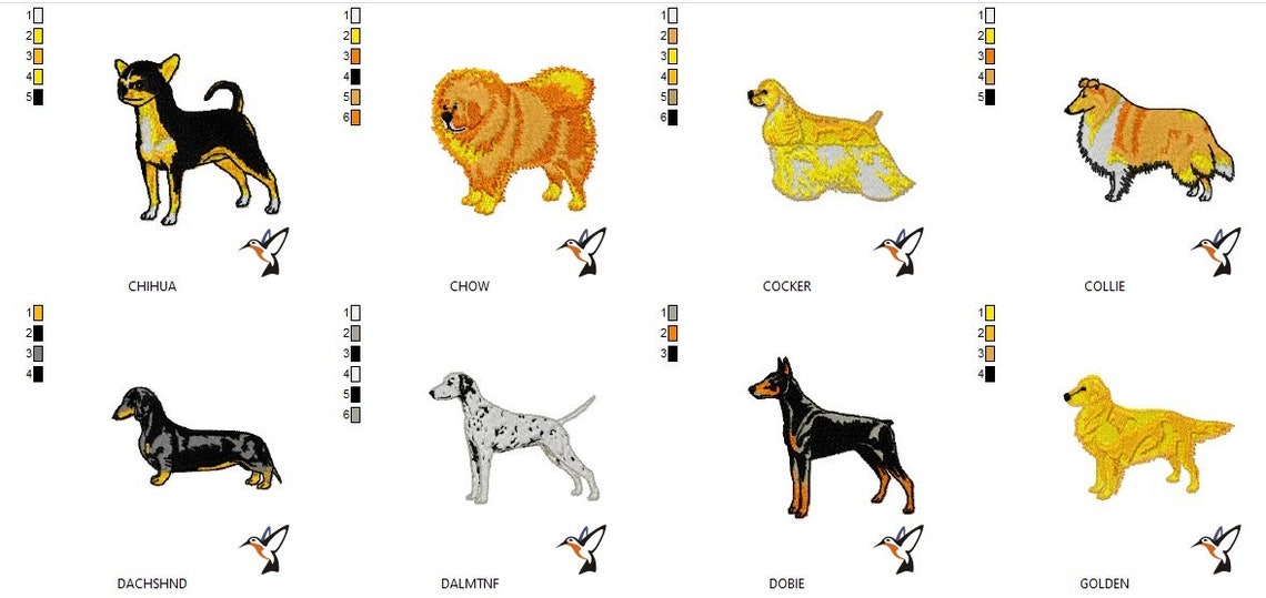 Dog Breed Bundle Instant Download Brother Machine Embroidery Etsy