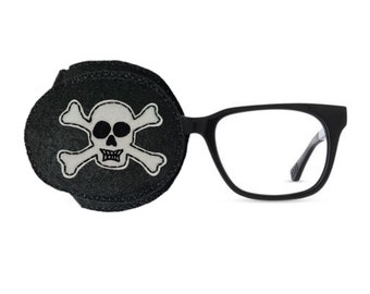 Skull Bones Filz Augenklappe für Brillen, Amblyopie Lazy Eye Behandlung