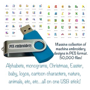 Huge Embroidery desigs Collection on a USB Stick, PES Format for Brother Embroidery Machines