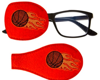 Kids and adults handmade orthoptic over glasses eye patch for lazy eye amblyopia treatment Basketball Sport design
