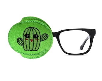 Cactus Eye Patch for Glasses, Amblyopia Treatment, Soft Felt, Reusable