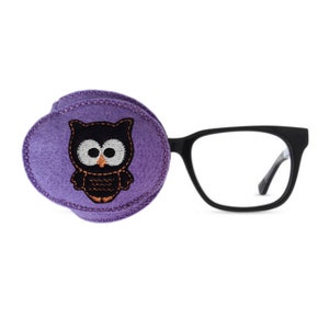 Felt Eye Patch for Glasses, Amblyopia Treatment, Black Owl Design