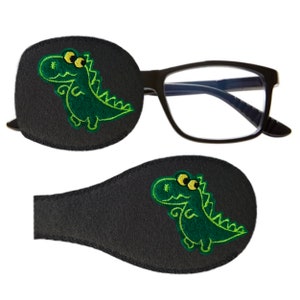 Kids and adults handmade orthoptic over glasses eye patch for lazy eye amblyopia treatment Dino design