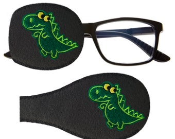 Kids and adults handmade orthoptic over glasses eye patch for lazy eye amblyopia treatment Dino design