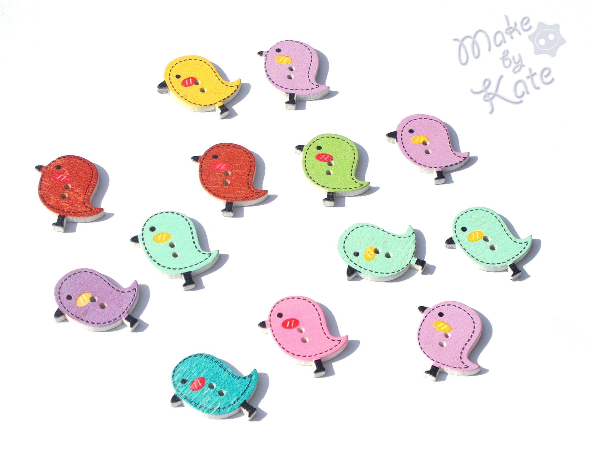 Pájaro de madera colorida decorativos agujeros de mezclas de | Etsy