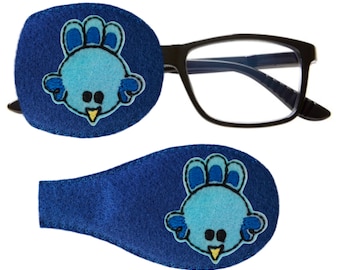 Parche ocular Blue Bird para gafas, tratamiento para la ambliopía y el ojo vago