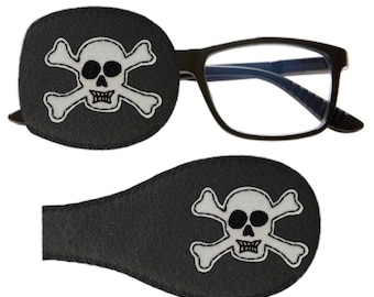 Skull Pirate Eye Patch for Glasses: Amblyopia Lazy Eye Treatment