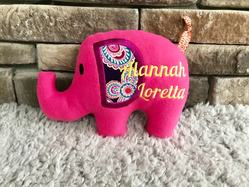 monogrammed stuffed elephant