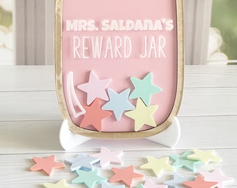 Teacher Reward Jar Small & Large Options For Classroom Management - Earn Behavior Chart Class Puzzle Decor School Age Whiteboard Standing