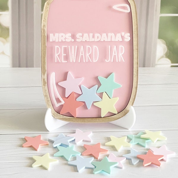 Teacher Reward Jar Small & Large Options For Classroom Management - Earn Behavior Chart Class Puzzle Decor School Age Whiteboard Standing