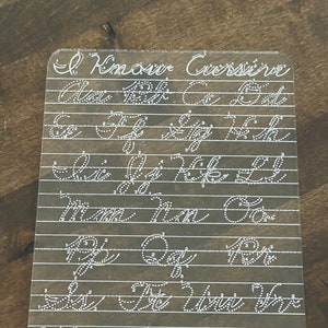 Cursive Letter Board With Arrow Directions - Learning To Write - School Age Lettering Drawing Educational Acrylic Board Teaching Signature