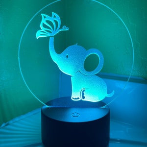 Color Changing Elephant Nightlight with Remote: Customizable Lighting for Baby&#39;s Room