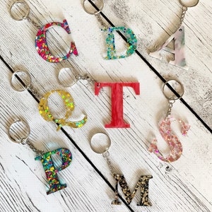 Glitter Letter Keychains - 2 or 3 inches - Name Initials Keys Bag Purse Alphabet