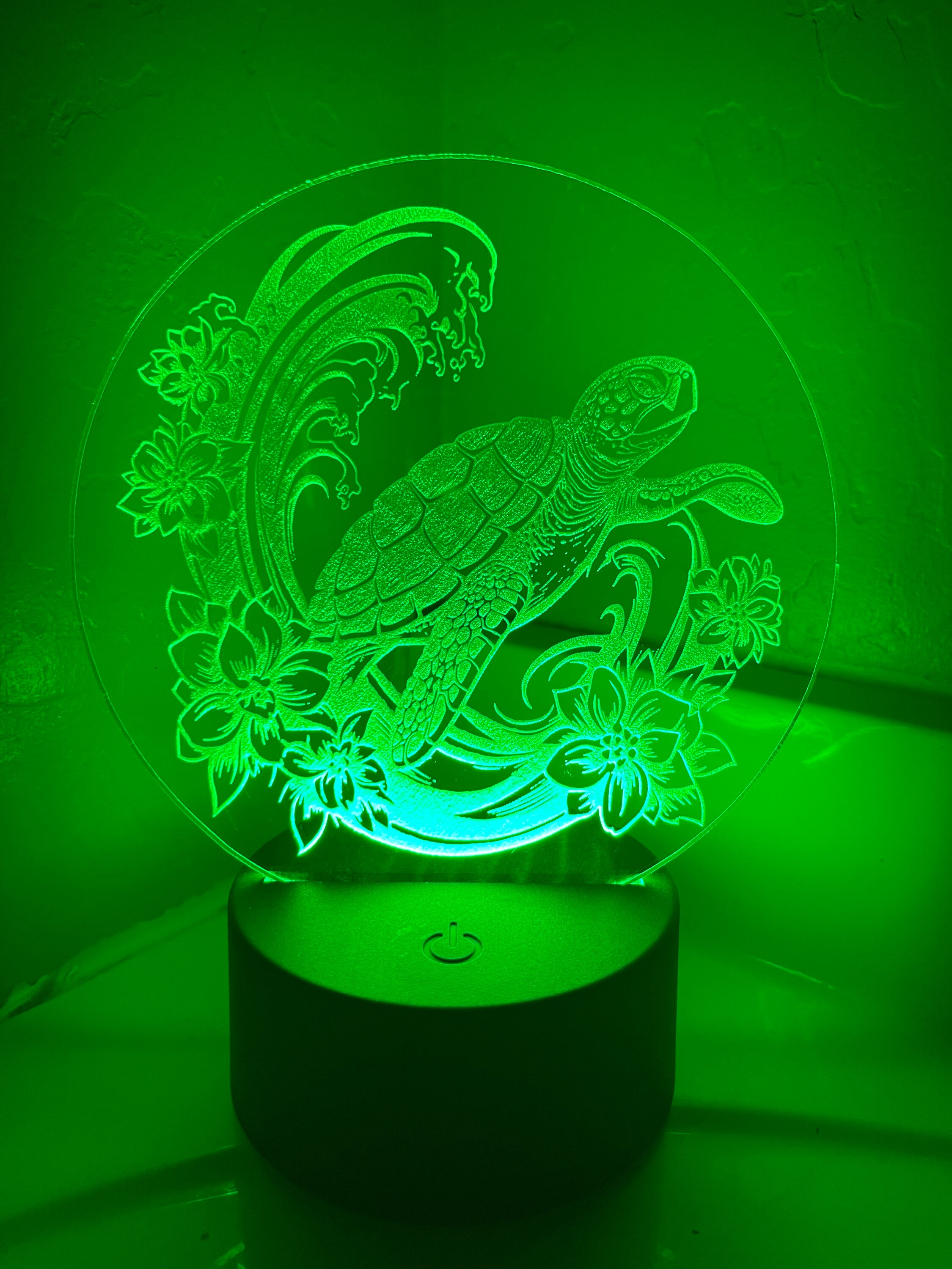 Lighted Rope Turtle Turtle Ocean LED Nightlight - Swimming Animal Sea Life Desk Lamp Nite ...