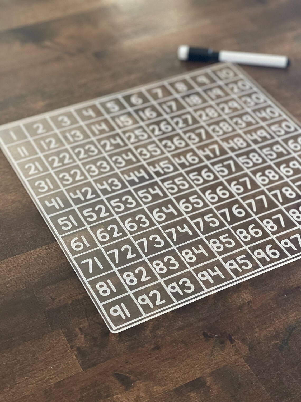 Graph Paper Math Board With 1-100 Numbers - 1 X 1” Inch Boxes and 10 X ...