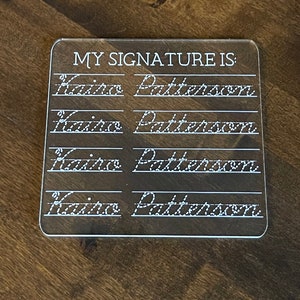 My Signature Practice Tracing Cursive Name Board - Personalized with Child&#39;s First & Last Name - Handwriting Learning School Age